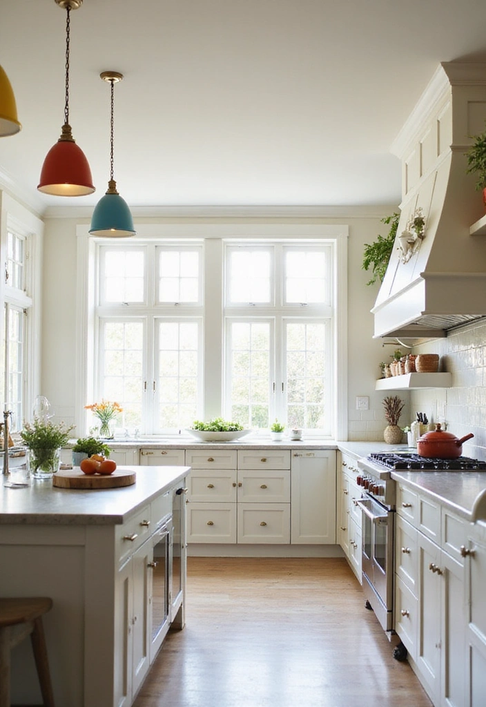 15 Colorful Kitchen Ideas That Will Make Cooking a Joy (You Won't Believe #8!) - 13. Bright Lighting for a Cheerful Environment