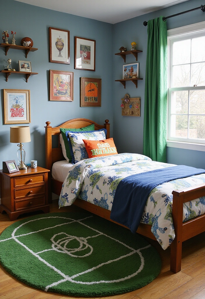 15 Themed Kids Bedroom Double Bed Designs That'll Make Bedtime a Dream Come True! - 8. Sports Fanatic Haven