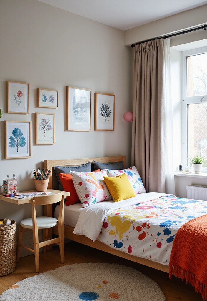 15 Themed Kids Bedroom Double Bed Designs That'll Make Bedtime a Dream Come True! - 11. Creative Art Studio