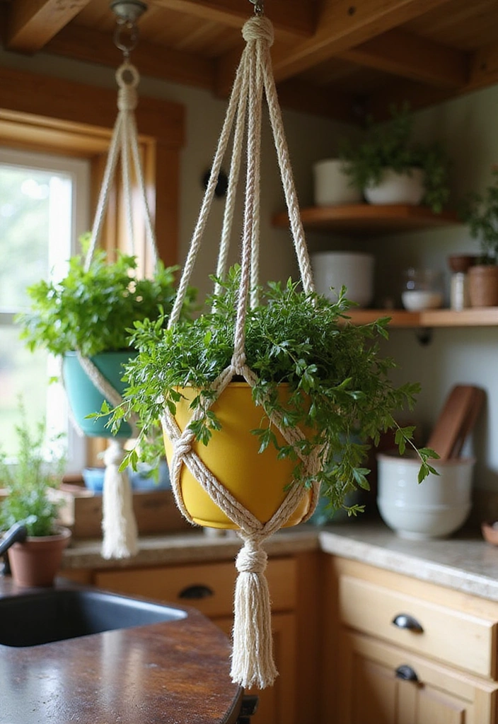 12 Herb Mini Garden Ideas That Will Spice Up Your Cooking Game (#6 Is a Must-Try!) - 5. Hanging Herb Garden
