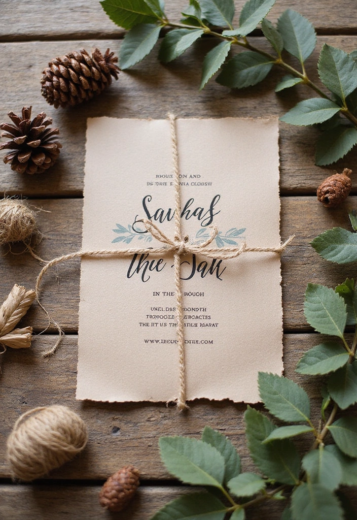 20 Elegant Wedding Invitations That Will Leave Your Guests in Awe (You Won't Believe #8!) - 10. Nature-Inspired Textures
