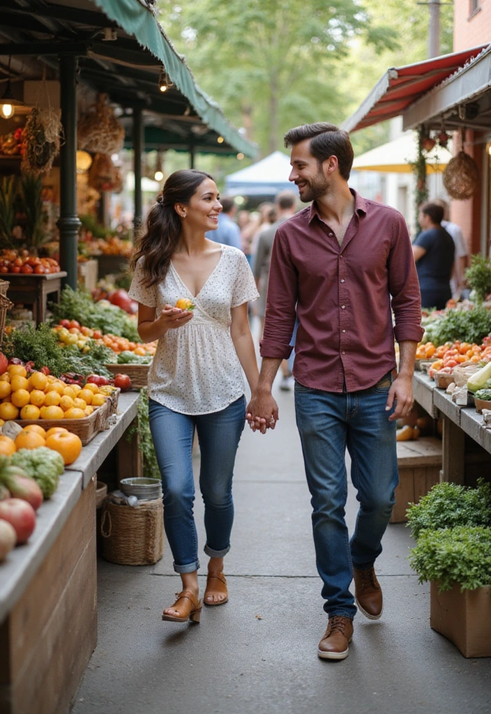 20 Outdoor Date Ideas That Will Make You Fall in Love with Nature Again (#12 Is a Must-Try!) - 10. Visit a Local Farmers' Market