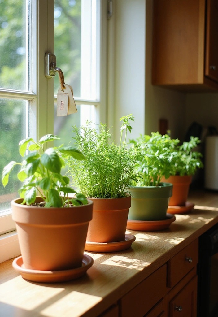 12 Herb Mini Garden Ideas That Will Spice Up Your Cooking Game (#6 Is a Must-Try!) - 1. Windowsill Wonder