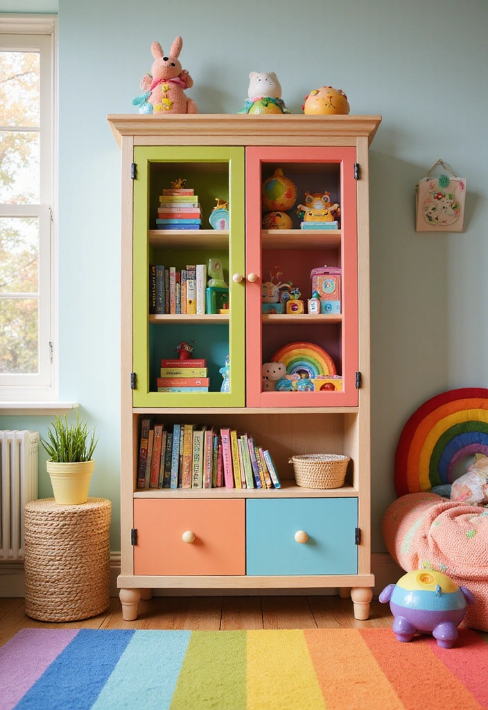 12 Adorable Kids Cupboards That'll Make Organizing Fun (You Won't Believe #7!) - 7. Magical Rainbow Cupboard (You Won’t Believe This One!)