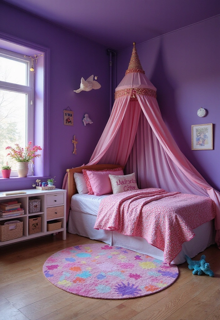 12 Stunning Dark Colors Wall Paints for Kids' Rooms That Will Make Them Feel Like Stars! - 4. Royal Purple: A Touch of Magic