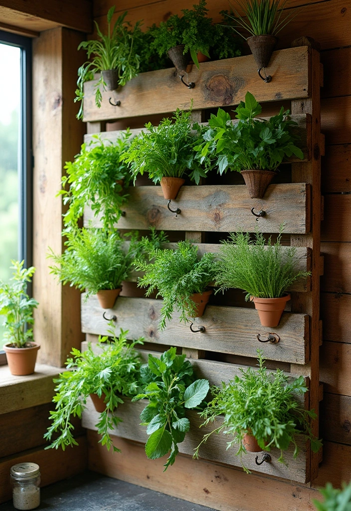 12 Herb Mini Garden Ideas That Will Spice Up Your Cooking Game (#6 Is a Must-Try!) - 3. Vertical Herb Wall