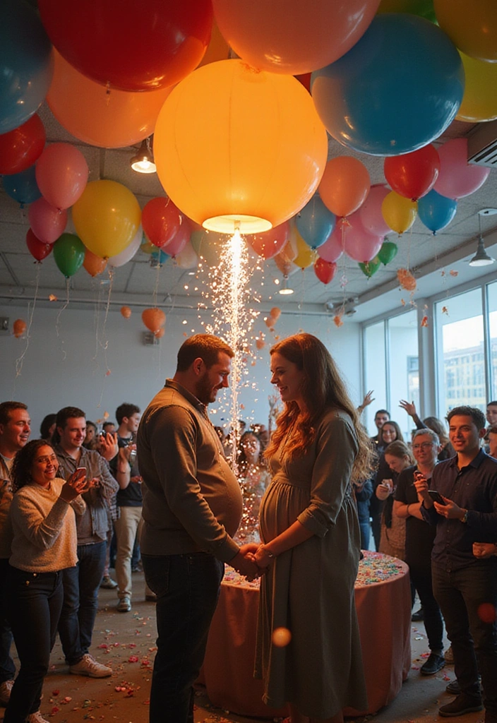 15 Stunning Gender Reveal Balloon Ideas That Will Leave Your Guests in Awe! - 11. Giant Reveal Balloon