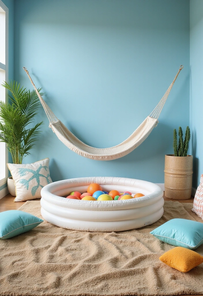 13 Outdoor-Inspired Kids Activity Rooms That Bring the Fun Outside (You’ll Want #3!) - 3. Beachy Vibes Playroom