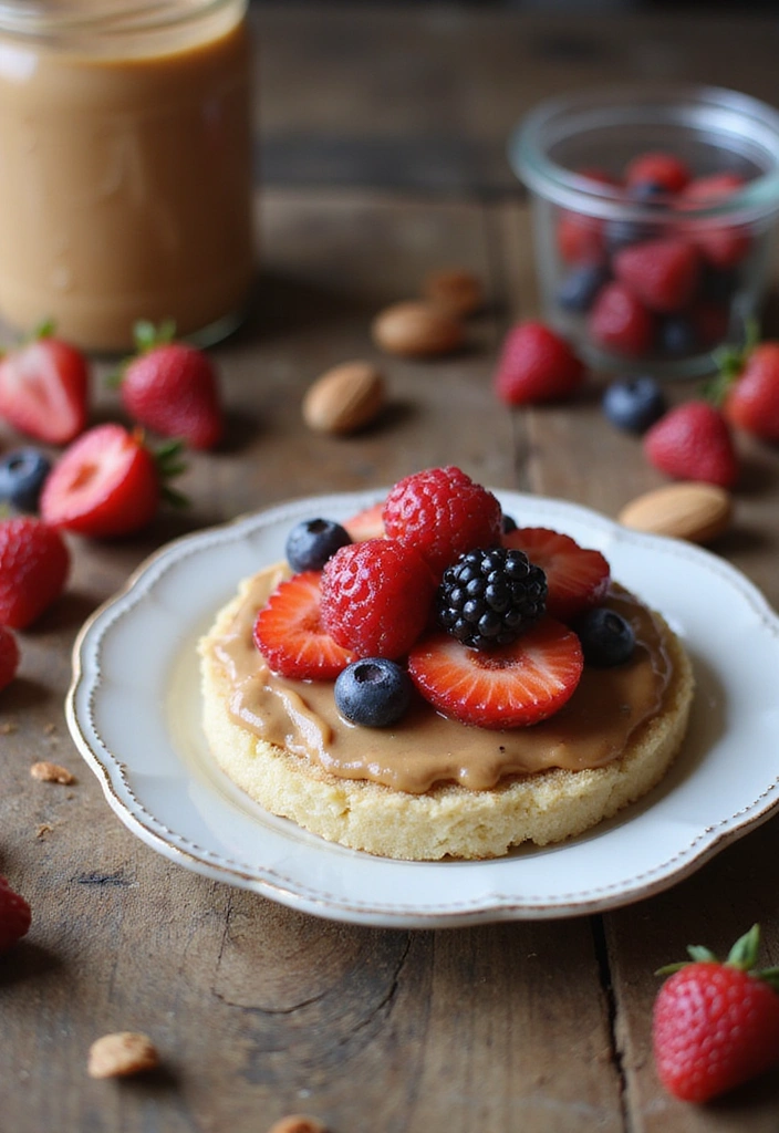 12 Weight Loss Snacks You Can Make in 5 Minutes (Healthy and Delicious!) - 5. Rice Cake with Almond Butter and Berries