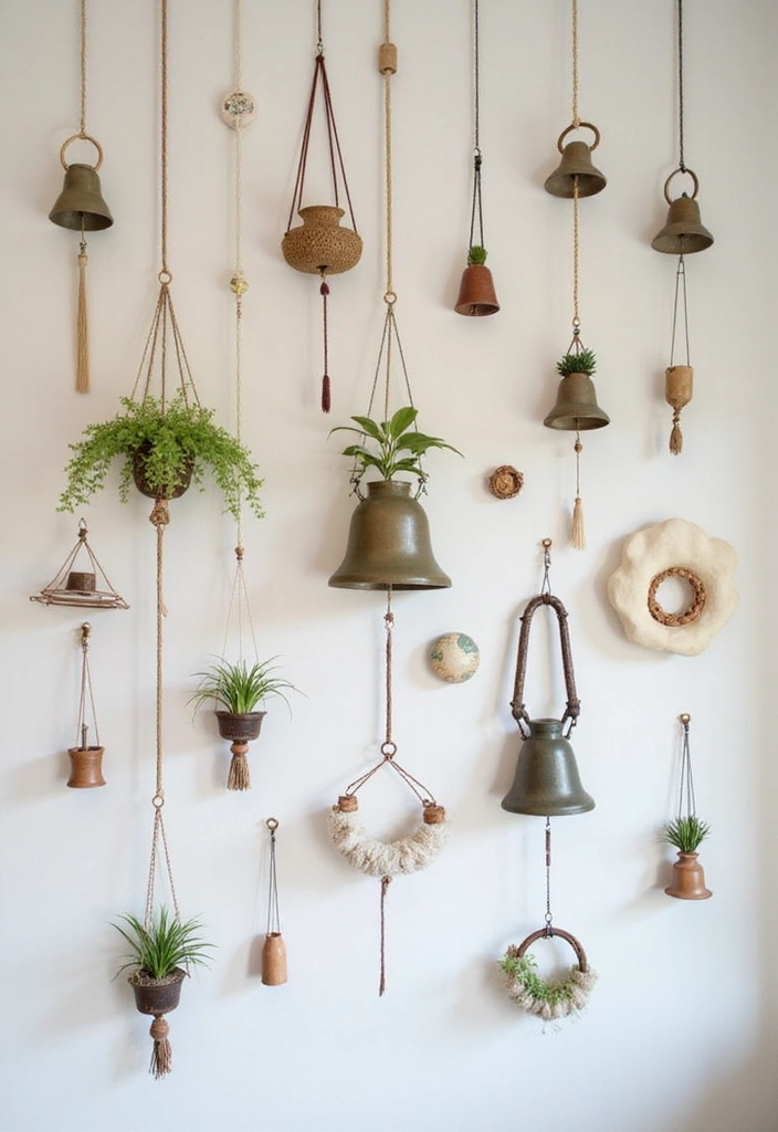 17 Interior Design Tips to Style Your Home with Bell Cathers and Plants (Get Inspired by #2!) - 3. Use Bell Cathers as Wall Art