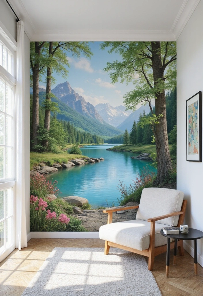25 Budget-Friendly DIY Home Decor Projects That'll Transform Your Space (You Won't Believe #13!) - 9. Hand-Painted Wall Mural