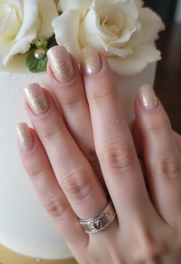 17 Stunning Wedding Nail Art Ideas That'll Leave Everyone in Awe (Wait for #6!) - 2. Glittering Glam