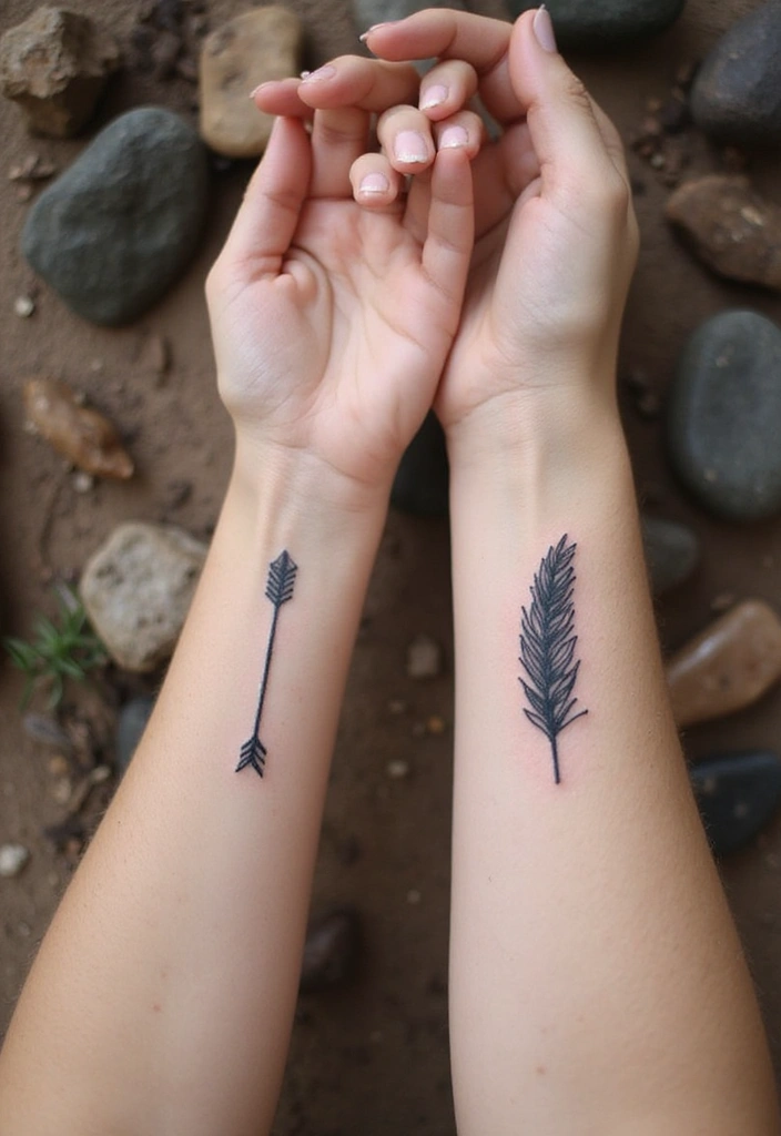 15 Adorable Wrist Couple Tattoos That'll Make You Swoon (You Won't Believe #7!) - 13. Arrows