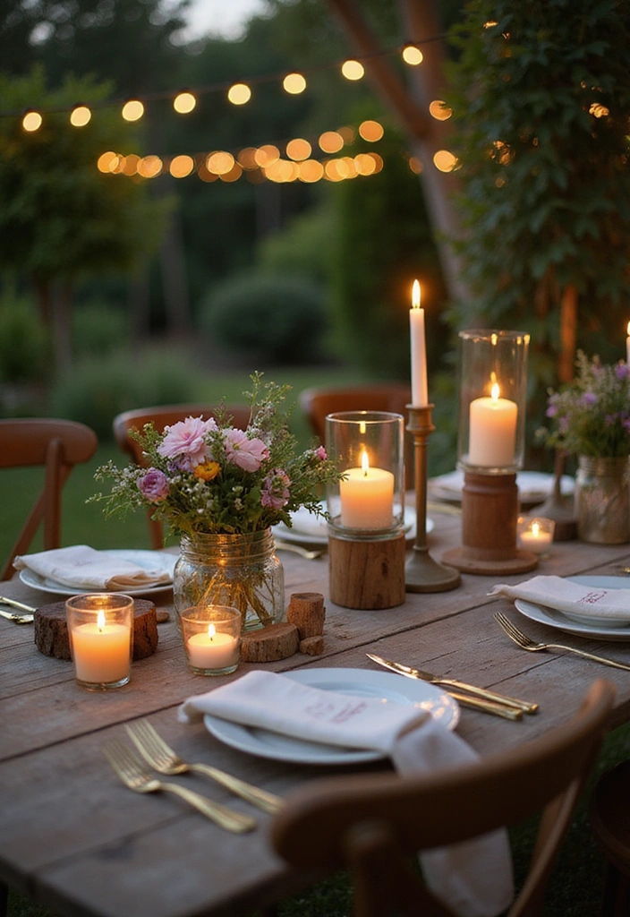 15 Magical Backyard Lighting Ideas That'll Transform Your Evenings Into a Fairytale! - 8. Rustic Candle Arrangements