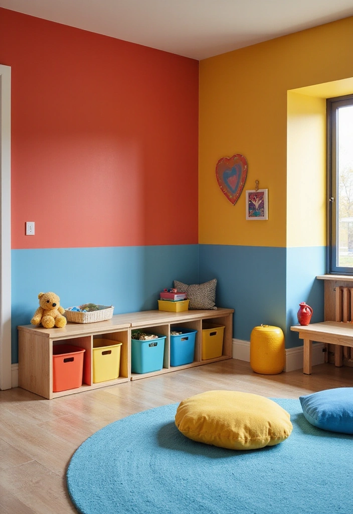 21 Colorful Kids Play Room Inspirations That'll Brighten Your Child’s Day! - 12. Color Block Fun