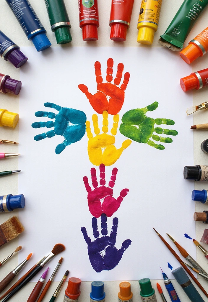 12 Creative Good Friday Crafts for Kids That Will Keep Them Engaged and Inspired! - 1. Handprint Cross Art