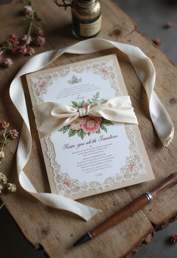 20 Elegant Wedding Invitations That Will Leave Your Guests in Awe (You Won't Believe #8!) - 5. Vintage Charm