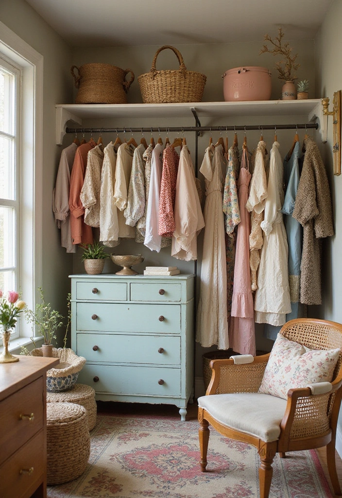 21 Colorful Walk-in Wardrobe Designs That Reflect Your Unique Style! - 7. Vintage Color Splash