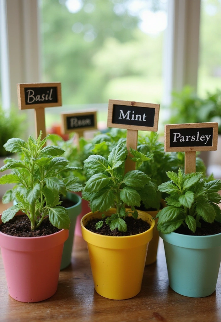 12 Herb Mini Garden Ideas That Will Spice Up Your Cooking Game (#6 Is a Must-Try!) - 12. Herb Garden with Labels