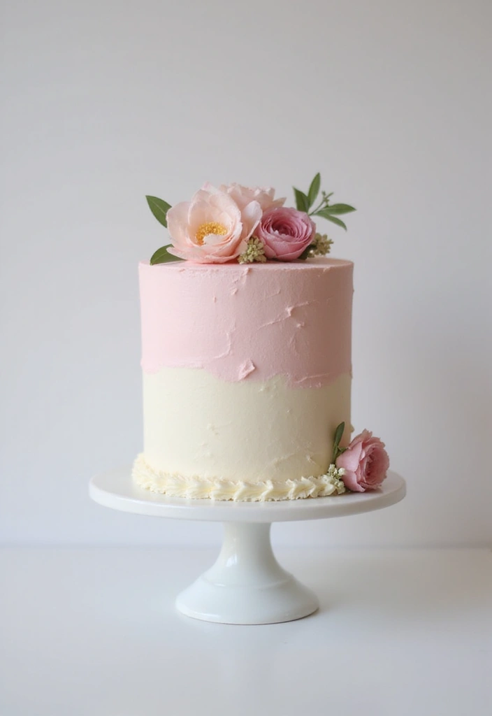 22 Simple Gender Reveal Cake Designs That Deliver Big Surprises! - 15. Minimalist Cake