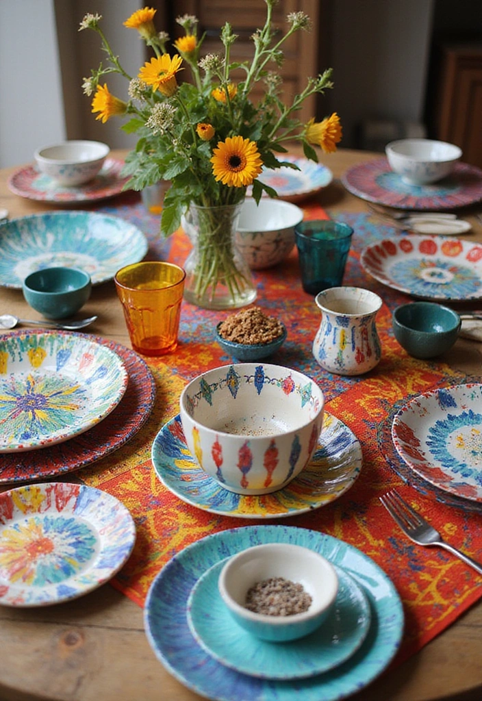 12 Hand-Painted Crockery Designs That Will Win Hearts This Holiday Season! - 6. Artistic Abstract Patterns