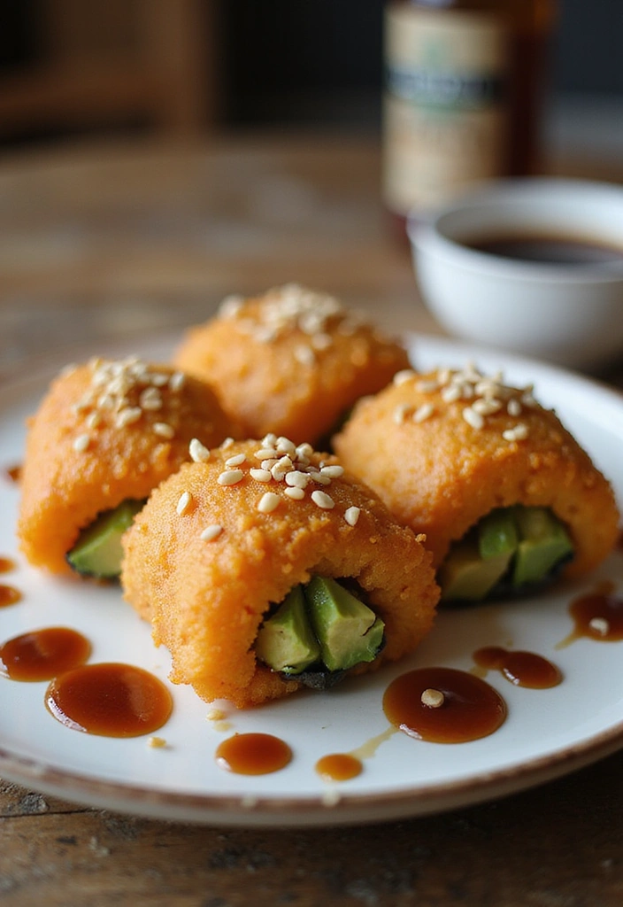 25 Creative Fusion Sushi Recipes That Will Blow Your Mind (#17 Is a Must-Try!) - 9. Sweet Potato Tempura Rolls