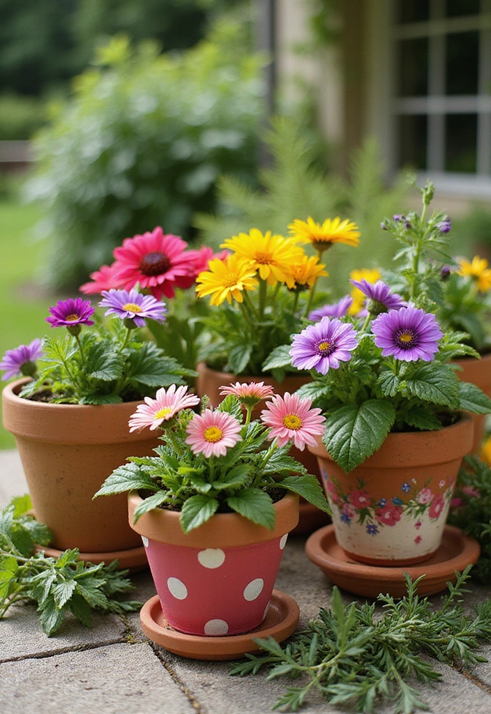 25 Budget-Friendly DIY Home Decor Projects That'll Transform Your Space (You Won't Believe #13!) - 5. Painted Terracotta Pots