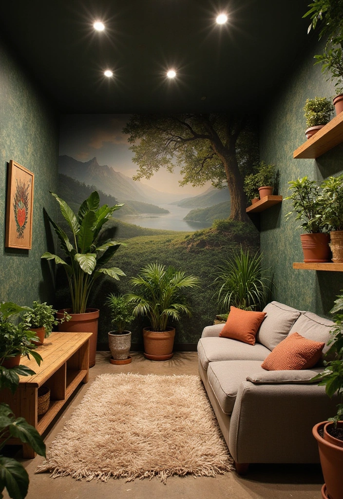 12 Small Movie Theatre Room Ideas That Will Make Your Home the Ultimate Cozy Retreat! - 11. Outdoor-Inspired Elements