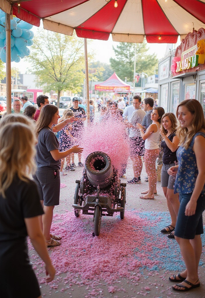 15 Themed Gender Reveal Ideas That Will WOW Your Guests (Don't Miss #10!) - 8. Carnival Fun