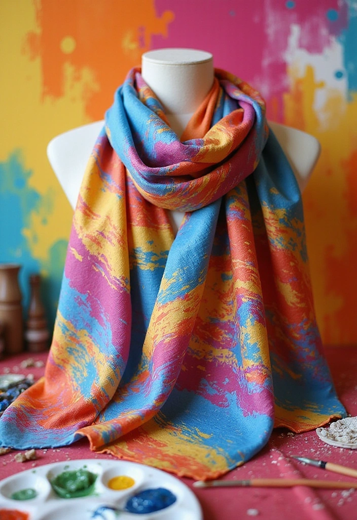 10 Luxurious Silk Scarfs for Women That'll Make You Feel Like Royalty (You Need #3!) - 4. The Vibrant Abstract Art