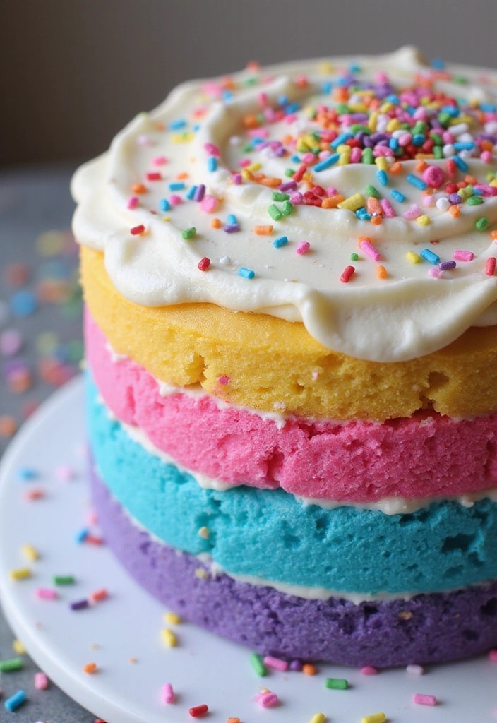 22 Simple Gender Reveal Cake Designs That Deliver Big Surprises! - 7. Rainbow Reveal Cake
