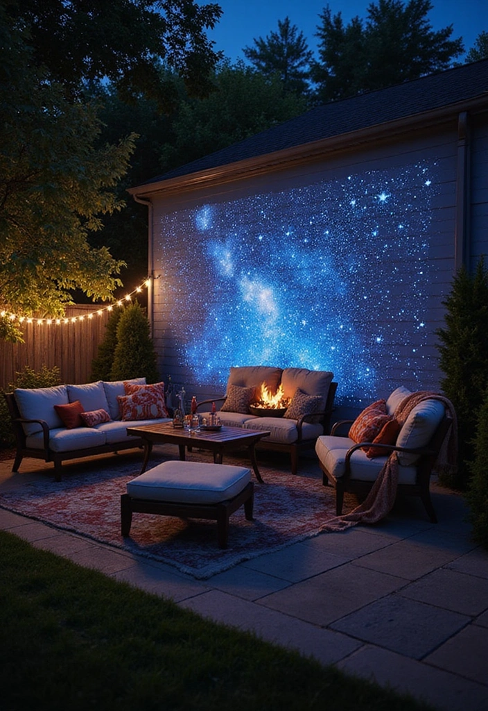 15 Magical Backyard Lighting Ideas That'll Transform Your Evenings Into a Fairytale! - 13. Outdoor Projector Lights