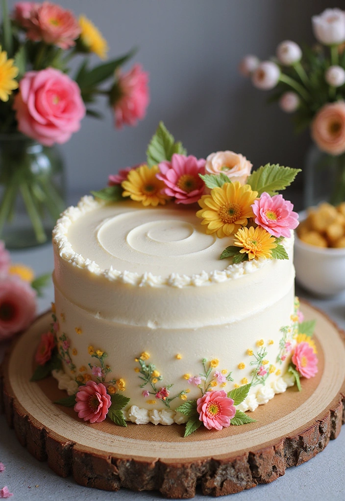 22 Simple Gender Reveal Cake Designs That Deliver Big Surprises! - 9. Simple Vanilla Bean Cake