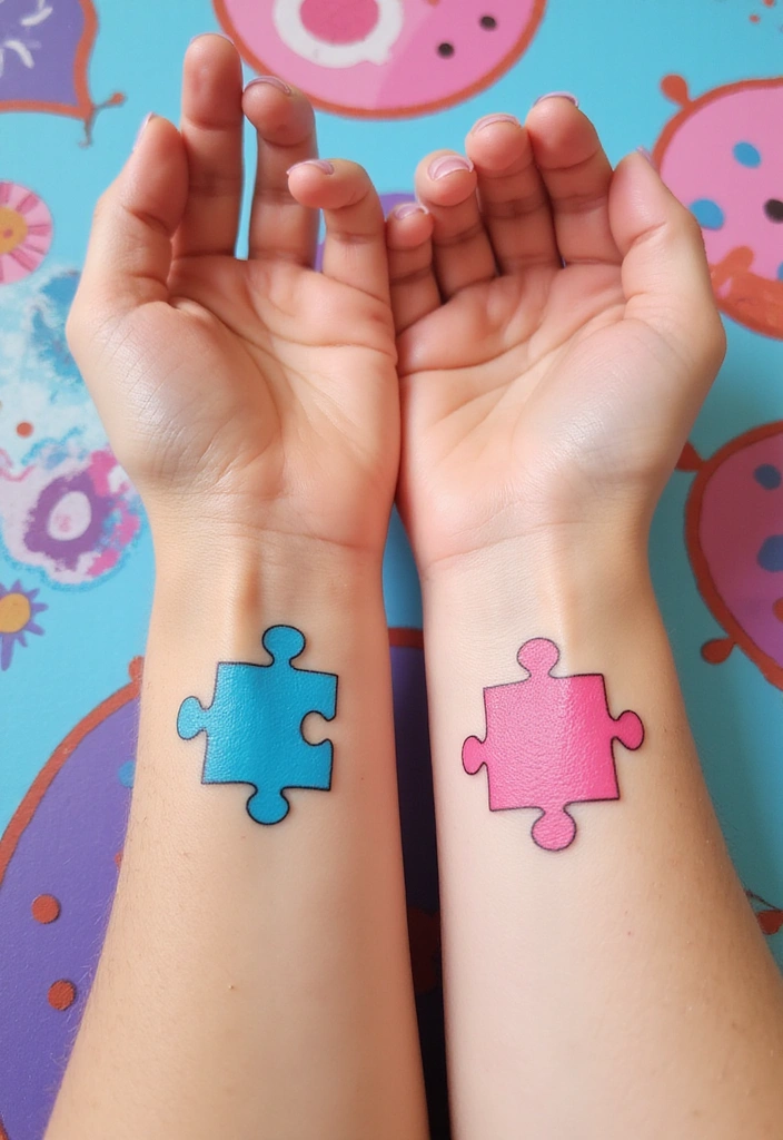 15 Adorable Wrist Couple Tattoos That'll Make You Swoon (You Won't Believe #7!) - 2. Puzzle Pieces
