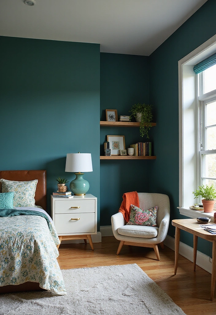 12 Stunning Dark Colors Wall Paints for Kids' Rooms That Will Make Them Feel Like Stars! - 10. Deep Teal: A Splash of Sophistication