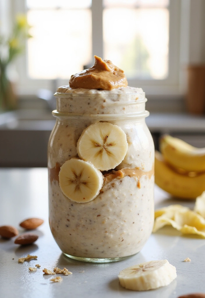 10 Vegan Breakfast Recipes That Will Make You Jump Out of Bed! - 6. Peanut Butter Banana Overnight Oats