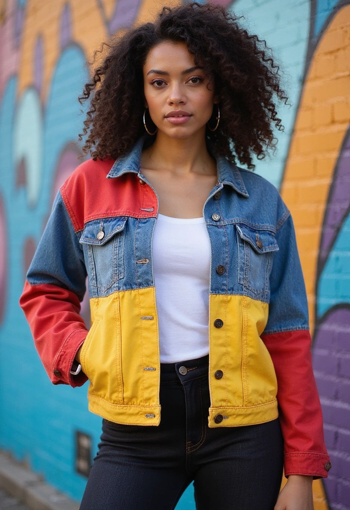 15 Trendy Denim Jackets That Will Elevate Your Casual Style (You Won't Believe #7!) - 14. Denim Jacket with Color Blocking