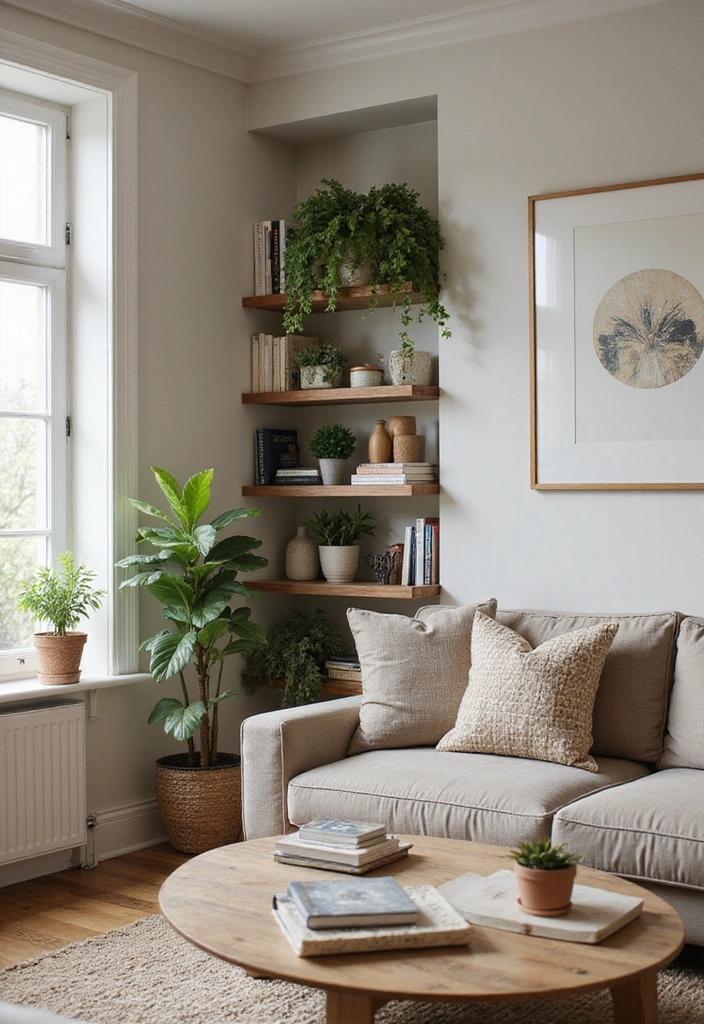 16 Small Space Decor Hacks That Will Maximize Your Home's Potential! - 11. Utilize Corners with Corner Shelves