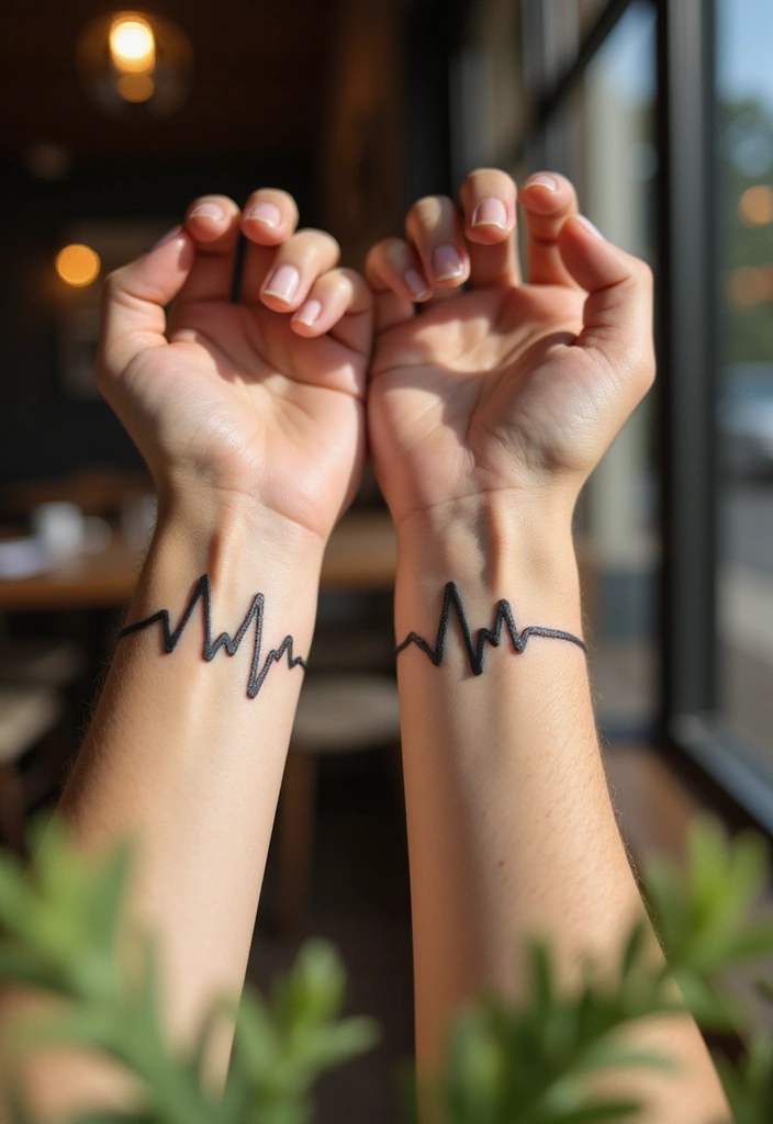 15 Adorable Wrist Couple Tattoos That'll Make You Swoon (You Won't Believe #7!) - 1. Heartbeats