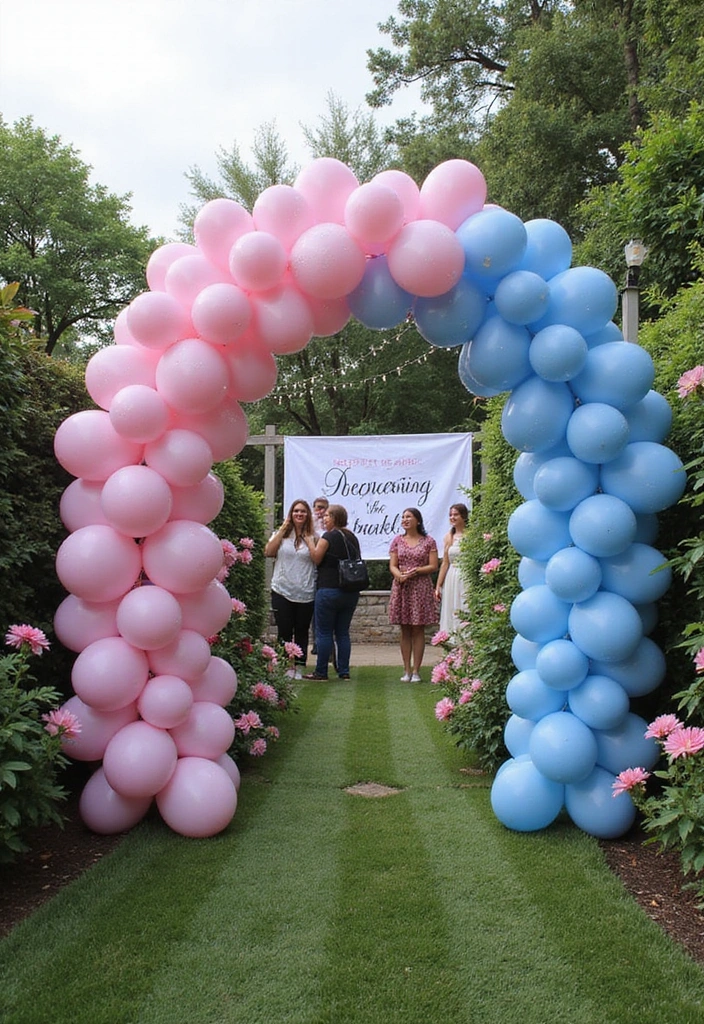 15 Stunning Gender Reveal Balloon Ideas That Will Leave Your Guests in Awe! - 2. Balloon Arch Entrance