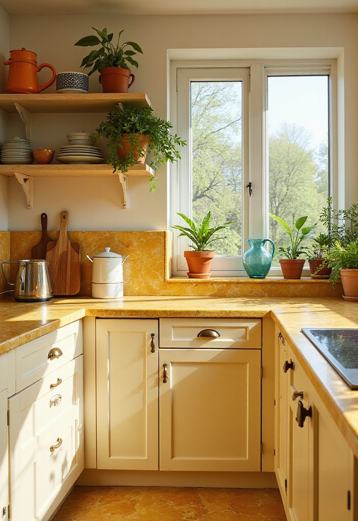 25 Vibrant Colored Countertops That Will Make Your Kitchen Pop (Check Out #15 for a Surprise!) - 2. Sunny Yellow Marble