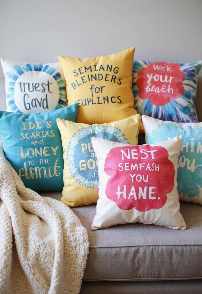 25 Budget-Friendly DIY Home Decor Projects That'll Transform Your Space (You Won't Believe #13!) - 6. Customized Throw Pillows
